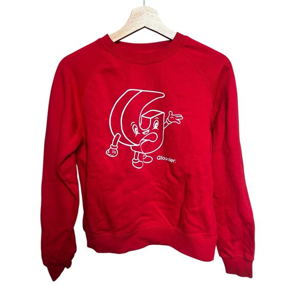 Glossier XS Pal Graphic Warm Crew Neck Sweatshirt Limited Edition - Picture 1 of 5